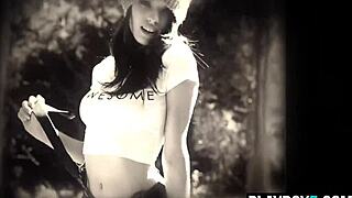 Hey check out this gorgeous teen model stripping down her big natural tits for Playboy vibes