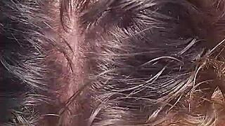 sexy milf housewife gives passionate blowjob and doggy fuck to husband, cumming in mouth outdoors