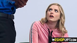 Tender blonde shoplifter respects law. With big cock 😈