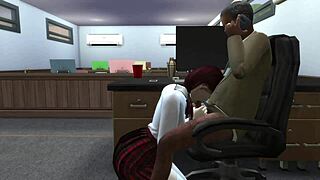 alumna fucks teacher for good grade in threesome