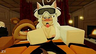 Roblox whore gives boob job and rides dick