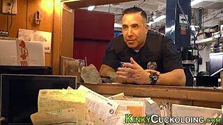 Busty wife sucks schlong