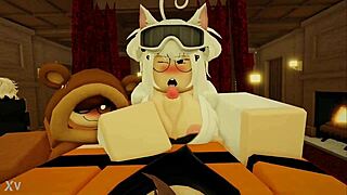 Roblox whore gives boob job and rides dick