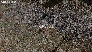 Drinking pee and wetting jeans in public toilet