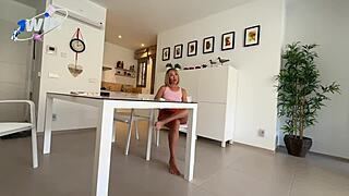 she gets an orgasm when she gives a blowjob with an anal plug and thats not all