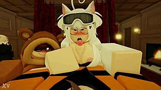 Roblox whore gives boob job and rides dick
