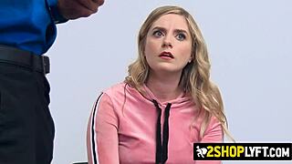 Tender blonde shoplifter respects law. With big cock 😈