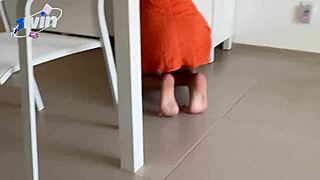 she gets an orgasm when she gives a blowjob with an anal plug and thats not all