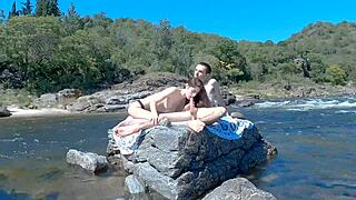 Hot Couple Risks Beach Sex For Huge Cumshot