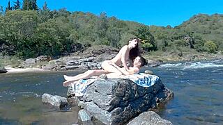 Hot Couple Risks Beach Sex For Huge Cumshot