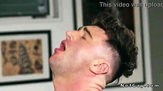 After interview, gays anal fucking live