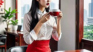 Chinese wife Miss Bai Jie in intriguing part 1 scene