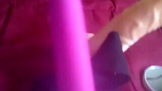 I watch my cousin use the vibrator outdoors.