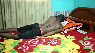 my step uncle's wife fucks me on his bed