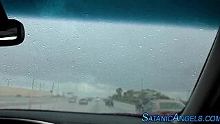 bigtits cougar with piercing bounces on big cock outdoors, getting handjob and assfucked hard.