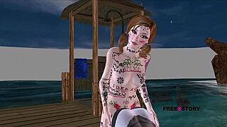 Podívej se na tuhle robotku cucající ptáka, zatímco dostává strapon jebání!