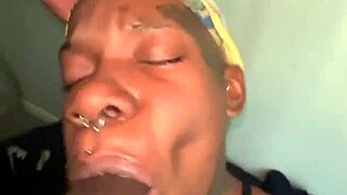 Big black on ebony amateur's face in POV with amateurs, black, and monster