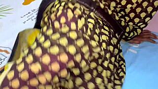 Desi bhabhi in saree with long curly hair