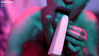 Cutie Piie Gags on Popsicle While Rubbing Feet!