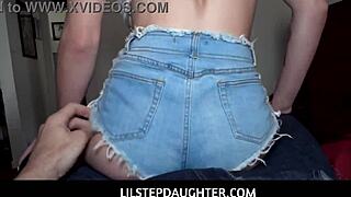 angel young's stepdad confiscates her phone for showing tits, so she blows him to get it back