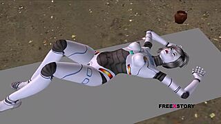 Watch this robot girl suck dick while getting strapon fucked!