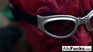 Alix and Sarah Fuck a Satanic Monster from the Hills in Nude Lesbian Sex