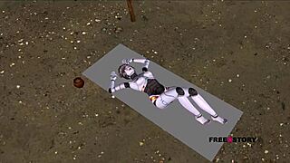 Watch this robot girl suck dick while getting strapon fucked!