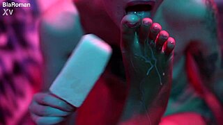 Cutie Piie Gags on Popsicle While Rubbing Feet!