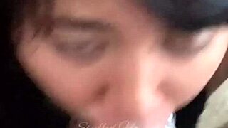 Asian Woman Sloppily Gazes At Big Black Cock