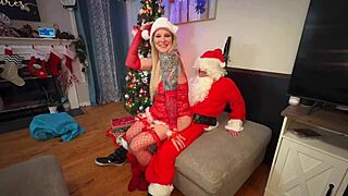 Santa's Little Ho Feels Joy In Blowjob