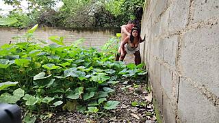 Almost Caught Fucking Mexican Neighbor Outdoors