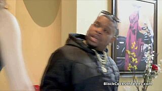 Teen bends over for client's big black cock