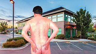 stripping and masturbating in the parking lot