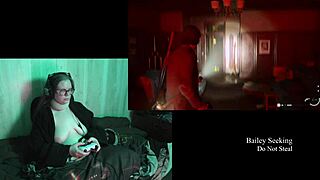 detailed naked playthrough of alan wake 2 featuring big tits, fat body, glasses, tattoo, and long hair