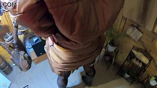 my impotent husband wants me to smoke and get a lot of cum on my new light brown long jacket, including deepthroat and ball licking - preview