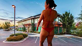 stripping and masturbating in the parking lot