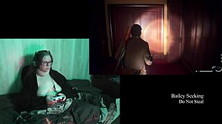 detailed naked playthrough of alan wake 2 featuring big tits, fat body, glasses, tattoo, and long hair