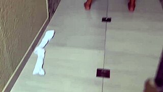 Perverted teacher follows teen to school shower and fucks her standing until cum