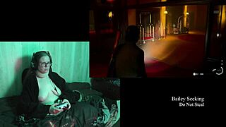 detailed naked playthrough of alan wake 2 featuring big tits, fat body, glasses, tattoo, and long hair