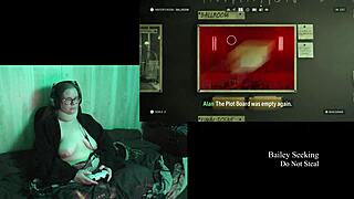 detailed naked playthrough of alan wake 2 featuring big tits, fat body, glasses, tattoo, and long hair