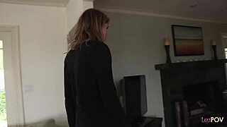 blonde lesbian intruder eats brunette ass and fingers it in bedroom