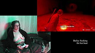 detailed naked playthrough of alan wake 2 featuring big tits, fat body, glasses, tattoo, and long hair