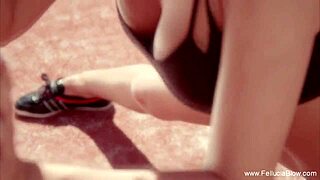 tasting cumshot redhead milf