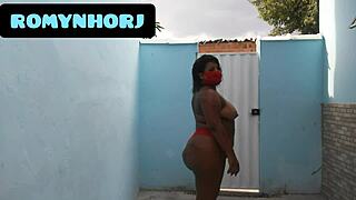 Brazilian BBW Gets Rough Assfucking in Backyard Cumshot