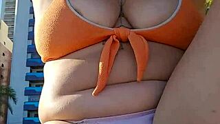 intense beach flashing for lover