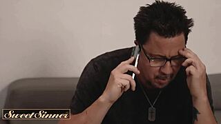 Ginger Hottie Spreads Shaved Pussy for Big Cock Fucking on Professor's Bed