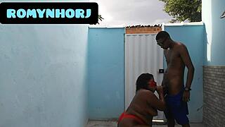 Brazilian BBW Gets Rough Assfucking in Backyard Cumshot