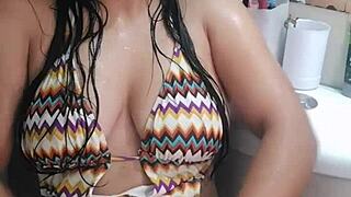 this latina girl couldn't get fucked, so she satisfies herself