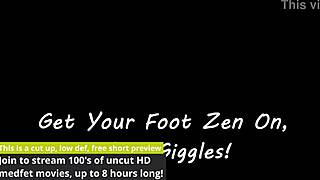 giggles' barefoot feet get all sandy at the beach