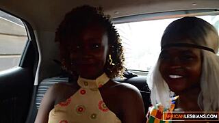 Real ebony lesbians lick and finger pussies until they squirt! 😍